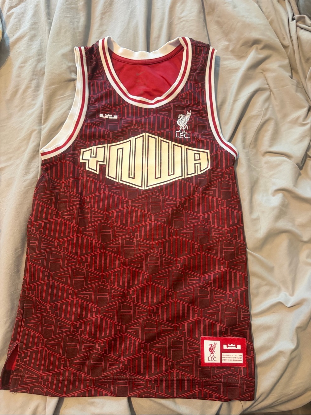 Liverpool Maroon and White Sleeveless Fan Jersey